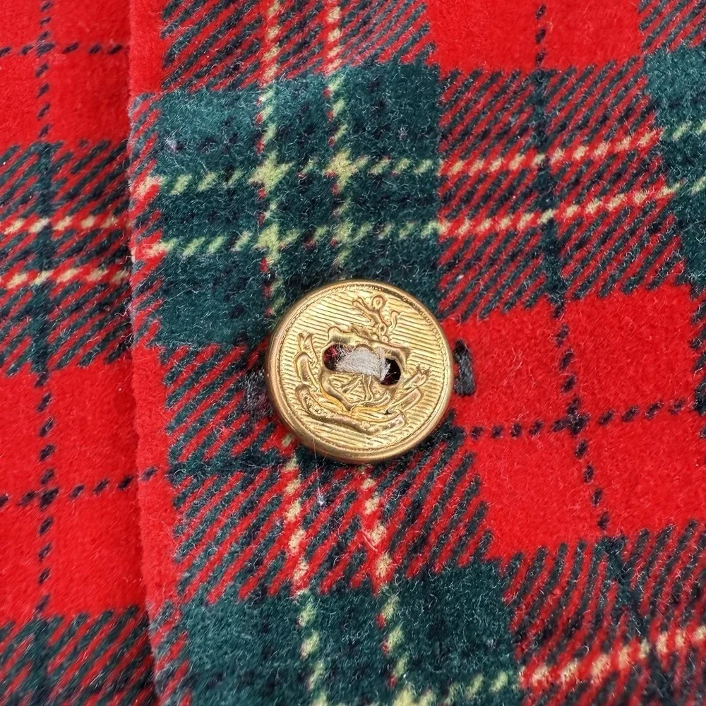 1996 Baby Plaid Velvet Christmas Vest 24M‎ Tartan Holiday Dressy Vintage 90s